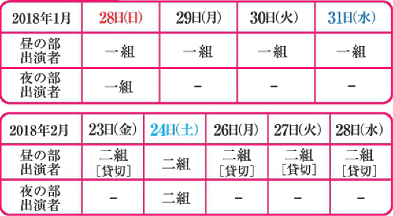 日程表